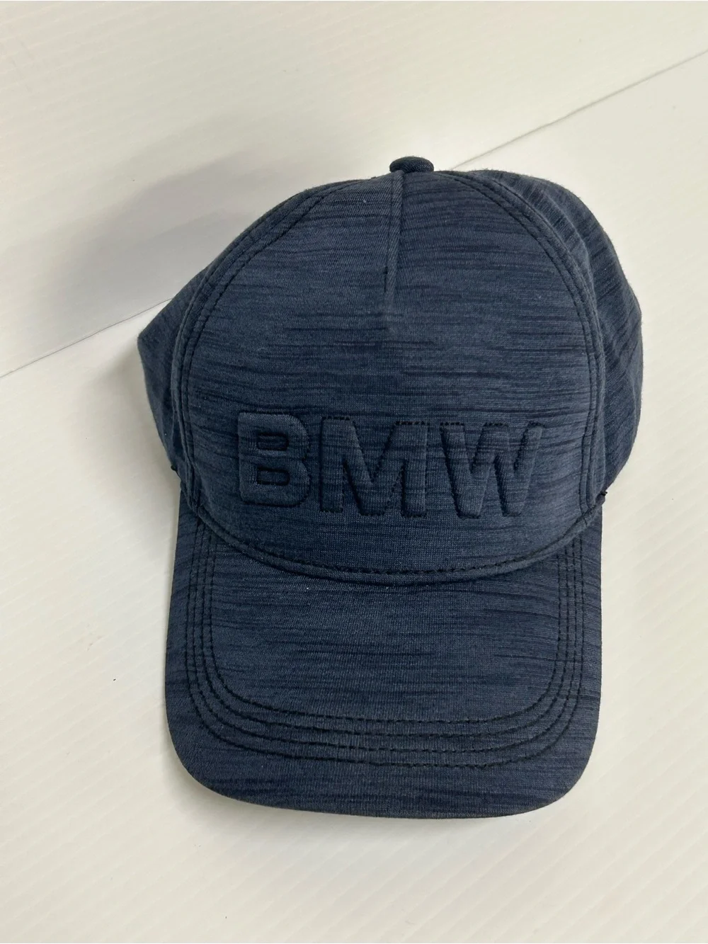 BMW OEM Raised Logo Embroidered Baseball Cap One Size Navy Blue Adjustable Strap